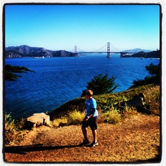 Kevin walking through the Presidio on day three