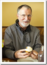 Greg enjoying his cupcake