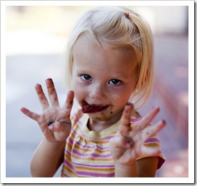 Sophia making a mess