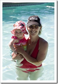 Lisa and Lilia in the pool