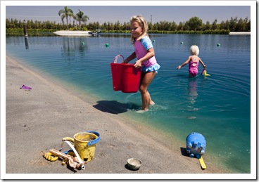 Anna Marie and Sophia enjoying the lake