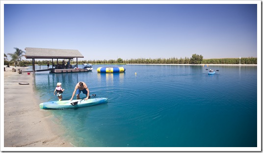 Charlie readying the kayaks