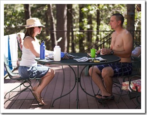 Katrina and Luke playing cribbage