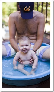 Having fun in the pool