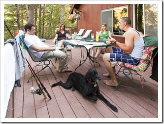 Enjoying the weather on the deck