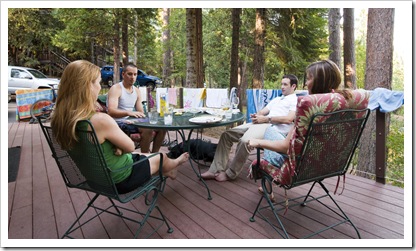 Enjoying the weather on the deck