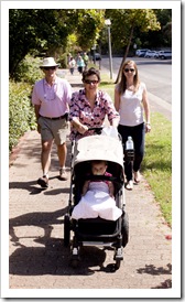 Out for a walk with Granny, Steve, Mum and Dad