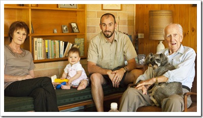 Four generations: Anita, Lilia, Sam and Vik