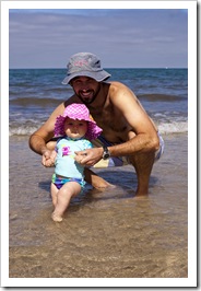 Sam and Lilia at Henley Beach
