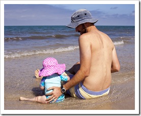 Sam and Lilia at Henley Beach