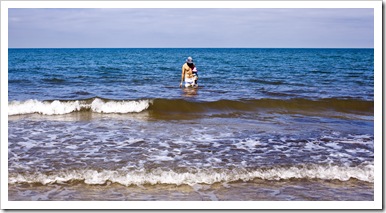 Sam and Lilia at Henley Beach