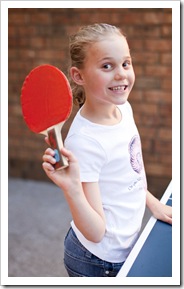 Grace at the table tennis table