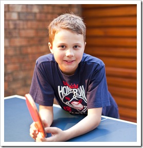 Jordan at the table tennis table
