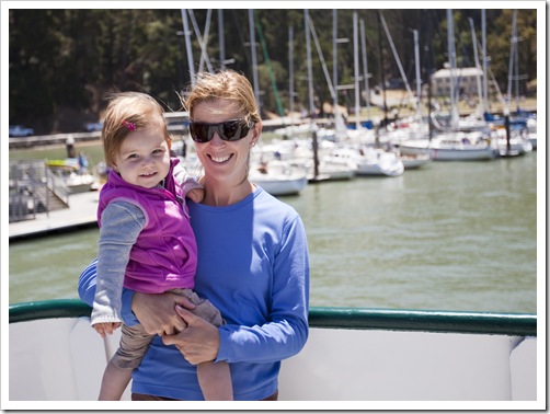 Lilia and Lisa on the ferry