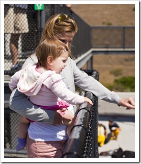 Lilia and Lisa waving to the sea lions