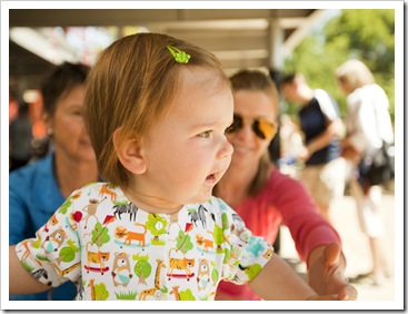 Lilia on the train at Train Town