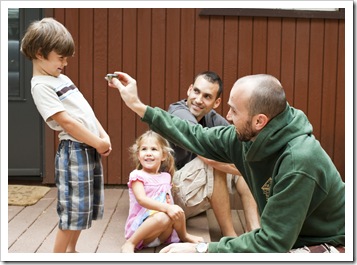 James getting ready to kiss one of the trout