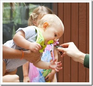 Joe checking out one of the trout heads