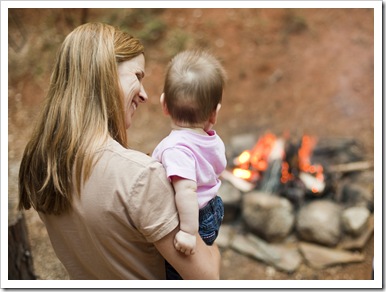 Lisa and Lilia by the fire