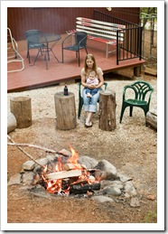 Lisa and Lilia by the fire