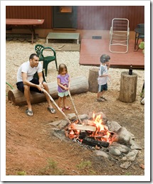 Family Garcia by the fire