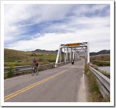 Sam and Alan crossing the Missouri River near Wolf Creek