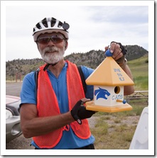Alan toting his new favorite MSU birdhouse