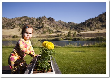 Lilia and her favorite flower pot