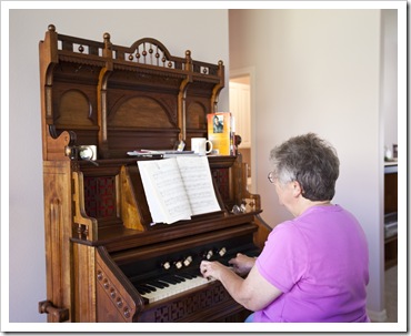 Cheryl playing some morning music