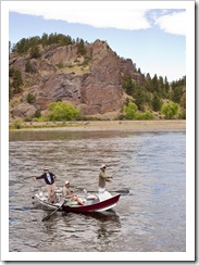 Greg and Sam on a fly fishing float down trhe Missouri River