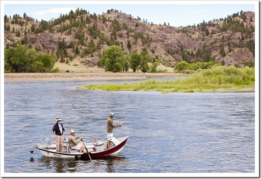 Greg and Sam on a fly fishing float down trhe Missouri River