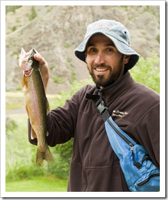 Sam sporting a solid trout at the Quintero's