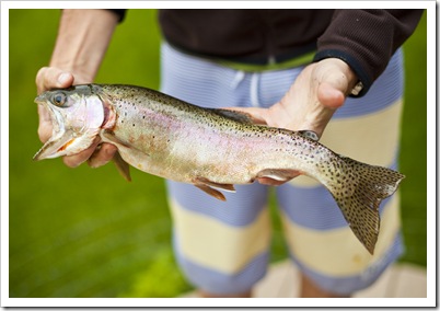 Sam sporting a solid trout at the Quintero's