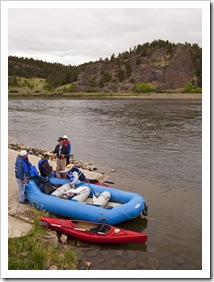 Rafting down the Missouri River
