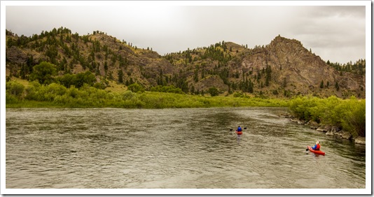 Alan and Lisa kayaking down the Missouri River