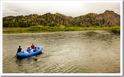 Rafting down the Missouri River