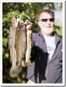 Greg with a haul from one of his favorite fishing holes