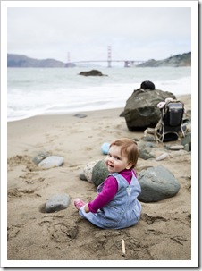 Lilia happy as a pig in mud at China Cove