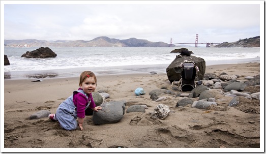 Lilia happy as a pig in mud at China Cove