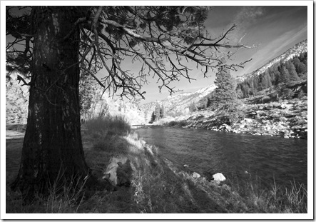 The Carson River flowing east into Nevada