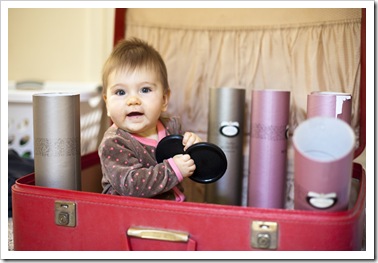 Lilia helping to unpack the wine we brought home from Australia