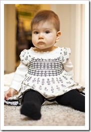 Lilia all dressed up for Christmas at Grandma and Grandpa's