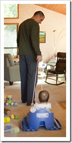 Lilia getting towed around in her new sled by Uncle Luke