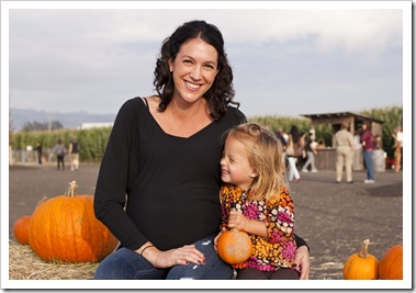 Jacque and Gianna at the pumpkin patch