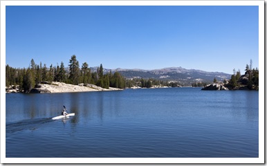 Graham kayaking on Utica Reservoir