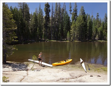 Nikki coming in from a paddle at Utica Reservoir