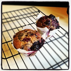Banana blackberry muffins for breakfast