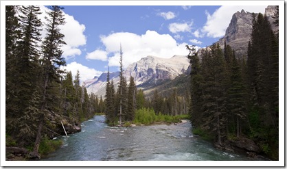The river from Saint Mary's Falls draining into Saint Mary's Lake