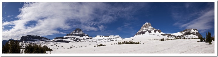 Mount Oberlin, Clements Mountain and Reynolds Mountain above Hidden Lake
