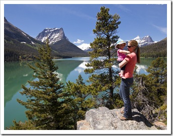 Lisa and Lilia at Saint Mary's Lake